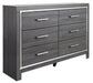 Lodanna Queen Panel Bed with 2 Storage Drawers with Dresser