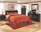 Huey Vineyard  Sleigh Headboard With Mirrored Dresser, Chest And Nightstand