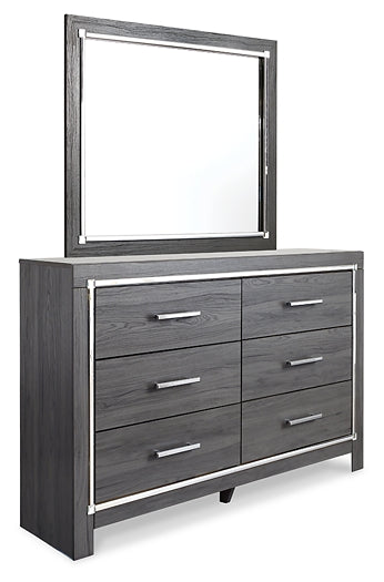 Lodanna  Upholstered Panel Headboard With Mirrored Dresser And Chest