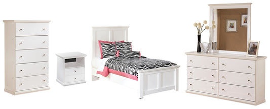 Bostwick Shoals  Panel Bed With Mirrored Dresser, Chest And Nightstand