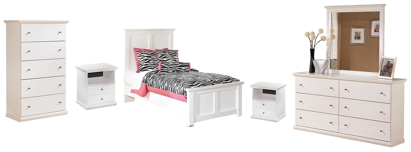 Bostwick Shoals  Panel Bed With Mirrored Dresser, Chest And Nightstand