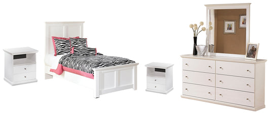 Bostwick Shoals  Panel Bed With Mirrored Dresser And 2 Nightstands