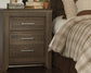 Juararo  Panel Headboard With Mirrored Dresser, Chest And Nightstand