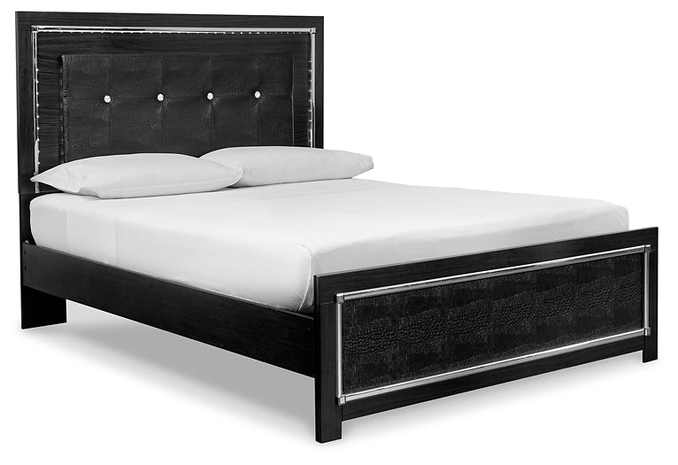 Kaydell  Upholstered Panel Bed With Mirrored Dresser