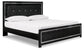 Kaydell  Upholstered Panel Bed With Mirrored Dresser And 2 Nightstands