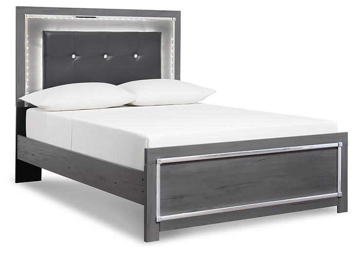 Lodanna  Panel Bed With Mirrored Dresser, Chest And Nightstand