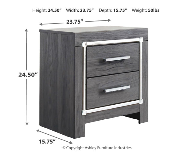 Lodanna  Panel Bed With 2 Storage Drawers With Mirrored Dresser, Chest And 2 Nightstands