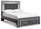 Lodanna  Panel Bed With 2 Storage Drawers With Mirrored Dresser, Chest And 2 Nightstands