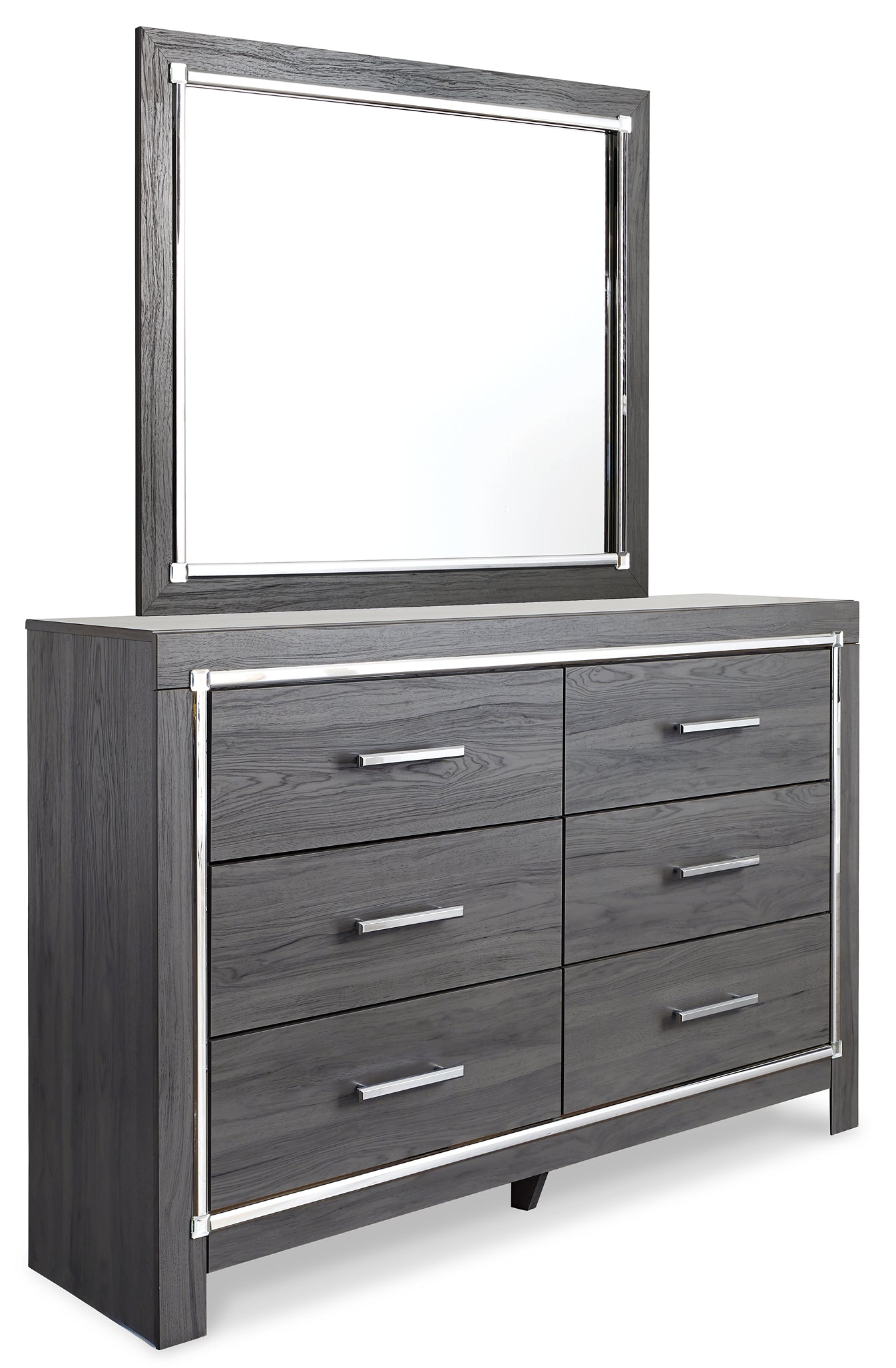 Lodanna  Panel Bed With Mirrored Dresser, Chest And 2 Nightstands