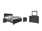 Brinxton  Panel Bed With Mirrored Dresser And 2 Nightstands