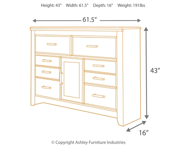 Juararo  Panel Headboard With Dresser