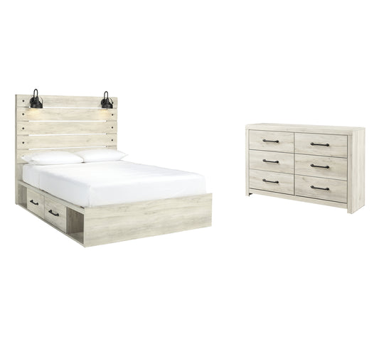 Cambeck  Panel Bed With 4 Storage Drawers With Dresser