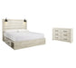 Cambeck  Panel Bed With 4 Storage Drawers With Dresser