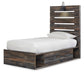 Drystan  Panel Bed With 4 Storage Drawers With Mirrored Dresser, Chest And Nightstand