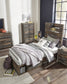 Drystan  Panel Bed With 4 Storage Drawers With Mirrored Dresser, Chest And Nightstand