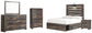 Drystan  Panel Bed With 4 Storage Drawers With Mirrored Dresser, Chest And Nightstand