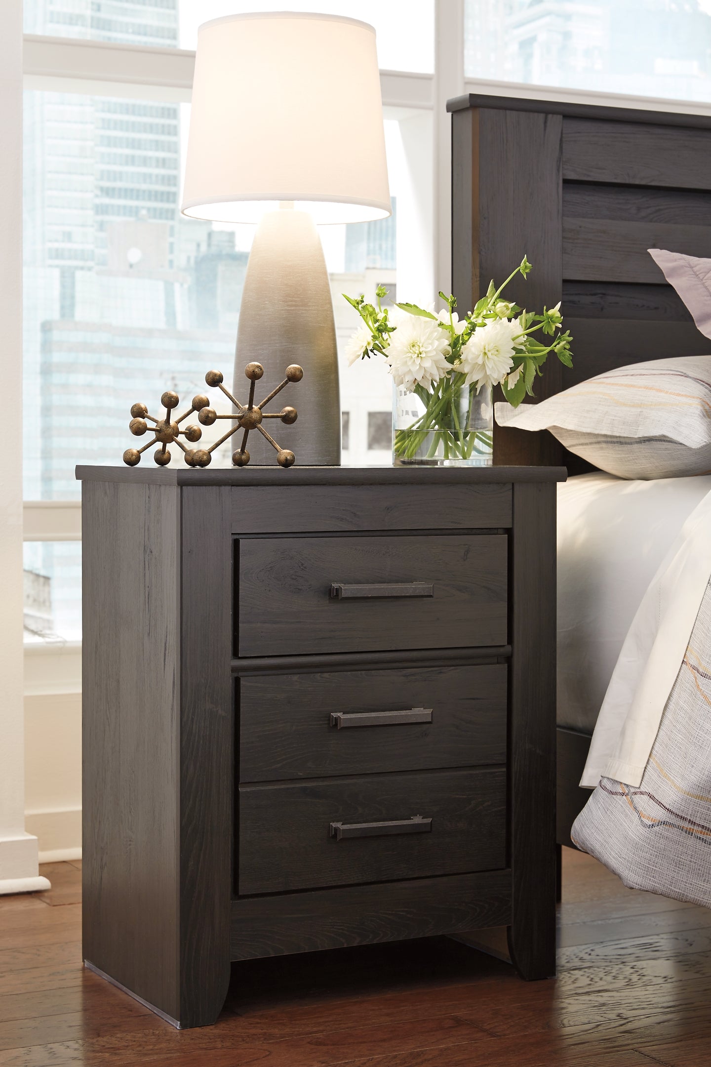 Brinxton  Panel Headboard With Mirrored Dresser, Chest And Nightstand