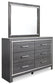 Lodanna /California King Upholstered Panel Headboard With Mirrored Dresser And Chest