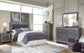 Lodanna / Upholstered Panel Headboard With Mirrored Dresser