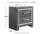 Lodanna / Upholstered Panel Headboard With Mirrored Dresser, Chest And Nightstand