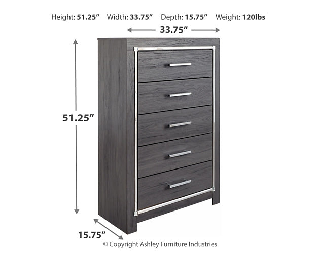 Lodanna  Panel Bed With 2 Storage Drawers With Mirrored Dresser, Chest And Nightstand