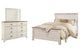 Willowton  Panel Bed With Mirrored Dresser