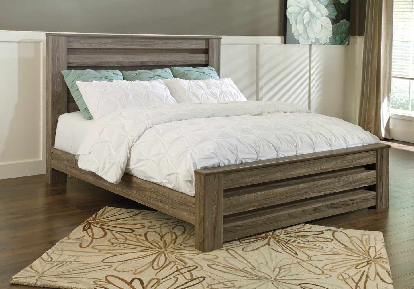 Zelen  Panel Bed With Mirrored Dresser And Chest