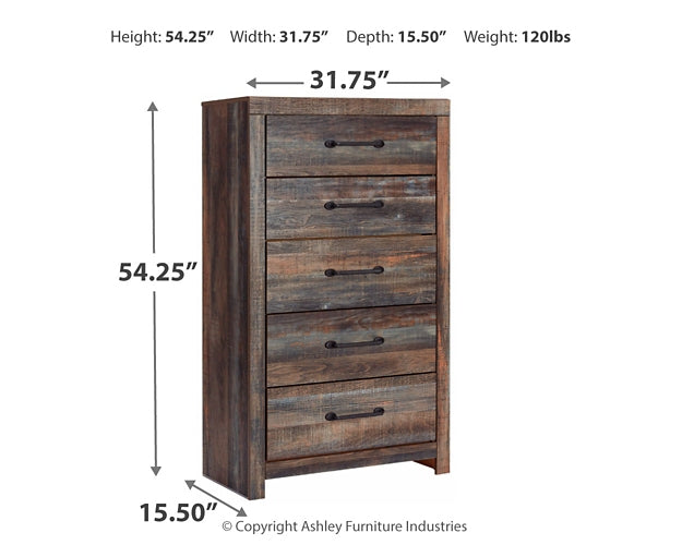 Drystan  Panel Bed With 4 Storage Drawers With Mirrored Dresser And Chest