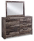 Derekson / Panel Headboard With Mirrored Dresser, Chest And 2 Nightstands