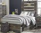 Drystan  Panel Bed With 4 Storage Drawers With Mirrored Dresser And 2 Nightstands