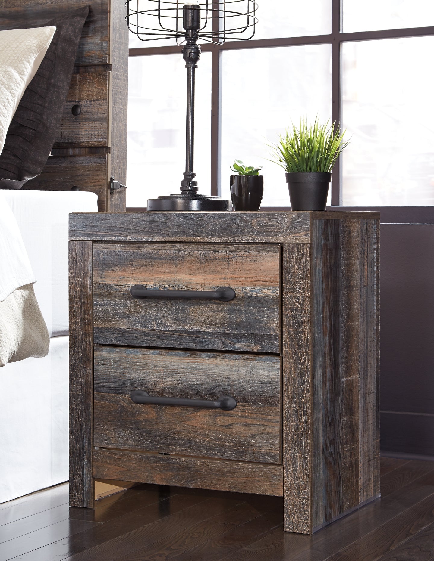 Drystan  Bookcase Headboard With Mirrored Dresser, Chest And Nightstand