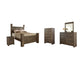 Juararo  Poster Bed With Mirrored Dresser, Chest And Nightstand