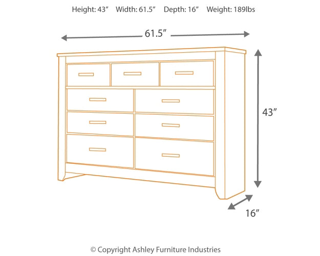 Zelen  Panel Bed With Dresser