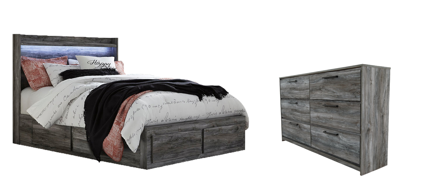 Baystorm  Panel Bed With 6 Storage Drawers With Dresser