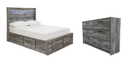 Baystorm  Panel Bed With 6 Storage Drawers With Dresser