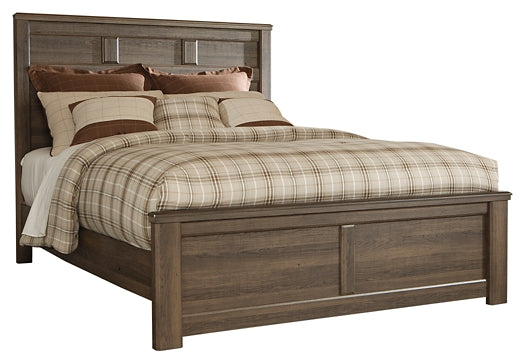 Juararo California  Panel Bed With Mirrored Dresser, Chest And 2 Nightstands