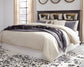 Drystan /California King Bookcase Headboard With Mirrored Dresser And 2 Nightstands