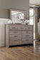 Zelen / Panel Headboard With Mirrored Dresser