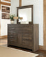 Juararo /California King Panel Headboard With Mirrored Dresser And 2 Nightstands