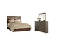 Juararo  Panel Headboard With Mirrored Dresser