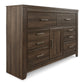 Juararo California  Panel Bed With Mirrored Dresser