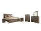 Juararo  Panel Bed With Mirrored Dresser, Chest And 2 Nightstands