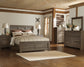 Juararo  Panel Bed With Mirrored Dresser, Chest And 2 Nightstands