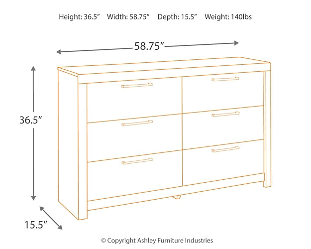 Derekson  Panel Bed With 6 Storage Drawers With Dresser