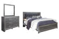 Lodanna  Panel Bed With Mirrored Dresser