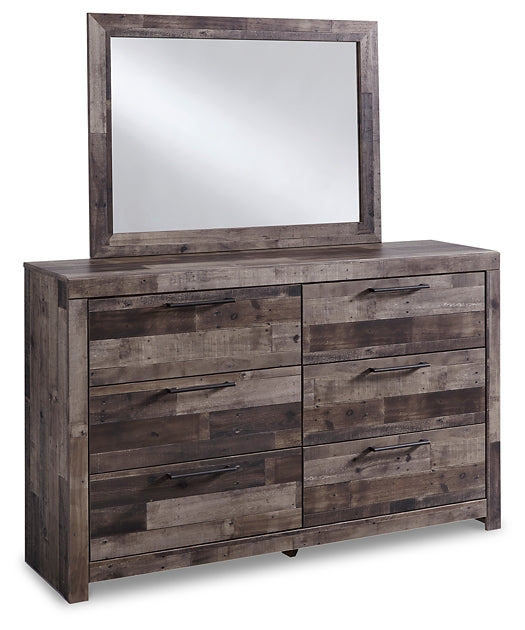 Derekson  Panel Headboard With Mirrored Dresser, Chest And Nightstand