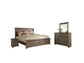 Juararo  Panel Bed With Mirrored Dresser And 2 Nightstands