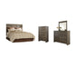 Juararo  Panel Headboard With Mirrored Dresser And Chest