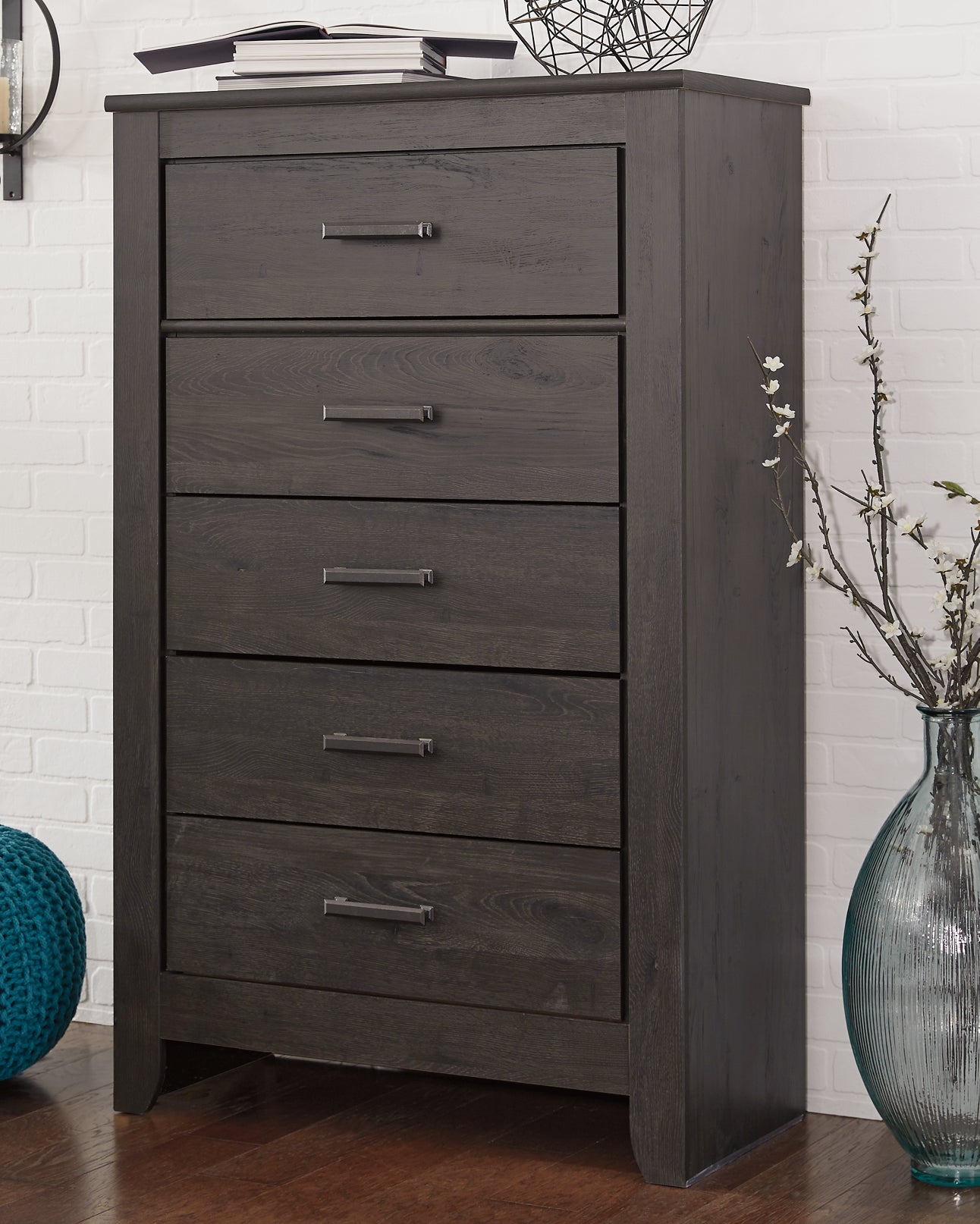 Brinxton  Panel Headboard With Mirrored Dresser And Chest