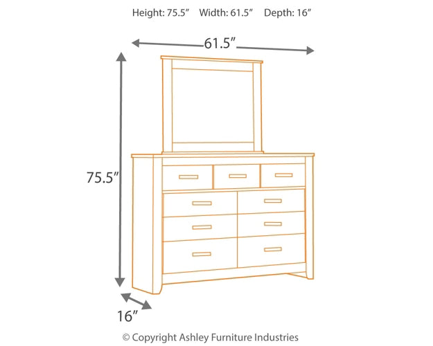 Brinxton  Panel Headboard With Mirrored Dresser